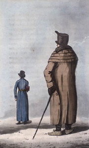 Un des garçons du Séminaire de Québec et un homme en habit d'hiver, 1810