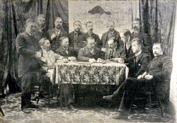 Les officiers de la Société Saint-Jean-Baptiste d'Edmonton, 1895. Le Monde illustré