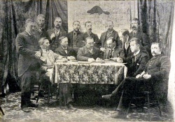 Les officiers de la Société Saint-Jean-Baptiste d'Edmonton, 1895. Le Monde illustré  Officers of the Saint-Jean-Baptiste Society of Edmonton, 1895, Le Monde illustré