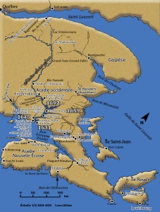 Dates historiques de l'Acadie