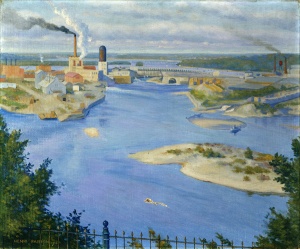 Les chutes Chaudière et le pont [sur la rivière des Outaouais], 1914