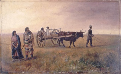 A Red River Cart at Calgary, N.W.T. BAC