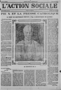Page frontispice du journal LAction sociale du 21 décembre 1907