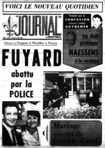 Page frontispice du Journal de Montréal du 15 juin 1964