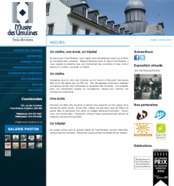 Page d'accueil du site du Musée des Ursulines de Trois-Rivières, 2012