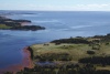 Vue érienne du site de Port-la-Joye et ruines du Fort Amherst