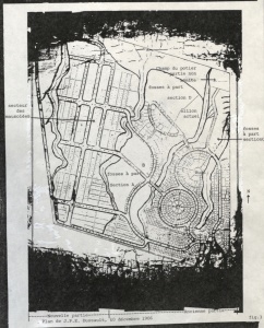 Plan du cimetière-jardin Notre-Dame-de-Belmont tel qu'établi par Dussault en 1906
