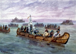 Frontenac en route pour Cataraqui, 1690