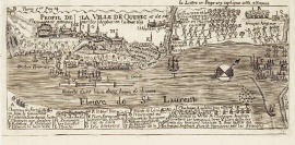 Profil de la Ville de Québec et de ses environs attaque?e par les Anglais en l'année 1691
