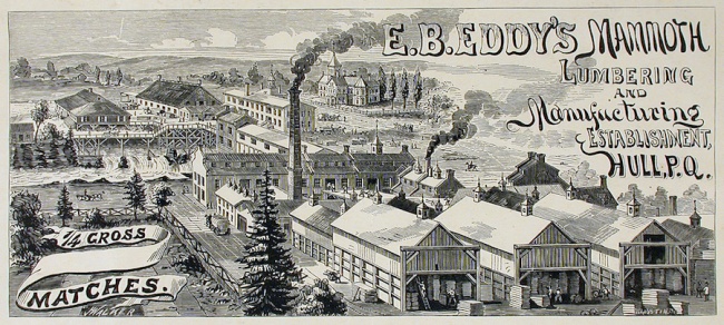 The match factory at the foot of the tall smoke stack, Hull, after 1867