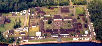 An aerial view of Fort William Historical Park.