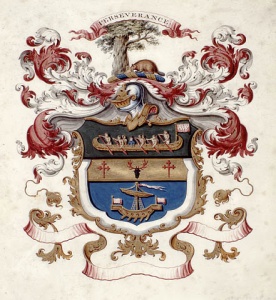Preliminary design for a coat of arms for the North West Company, circa 1800-1820.