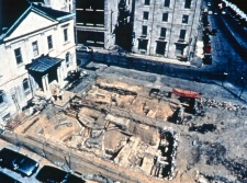 La place Royale lors de la fouille archéologique de 1990