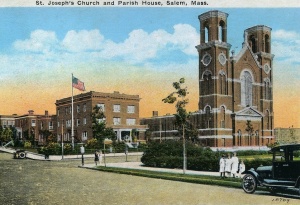 Carte postale montrant léglise Saint-Joseph à la veille du Grand Feu de 1914