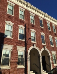 Colonial revival buildings as seen in the Point neighborhood in the early 21st century